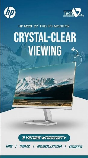 HP M22F 22” IPS Monitor | Crystal Clear Display | Best Monitor for Work & Entertainment