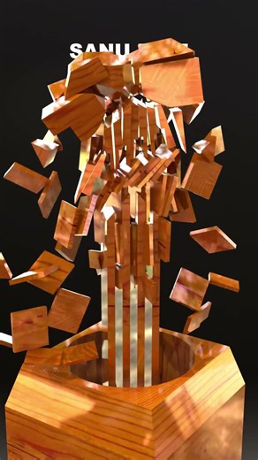 🔥 Perfect Fit 🔥The Most Satisfying Wood Simulation in Blender 3D #blender #3d #satisfying #asmr #cgi