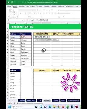 Comment utiliser la fonction #concatener ou concat pour mettre ensemble deux objets en #excel