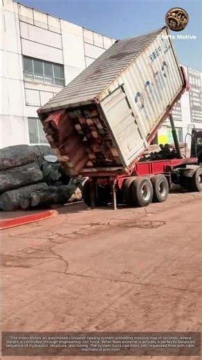 Extreme Logistics: Massive Logs Unloaded in Seconds Automated Container Tipping System