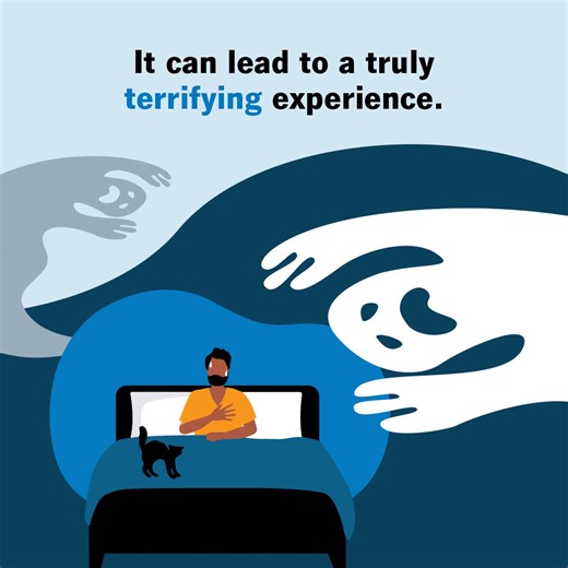 Sleep paralysis and sleep hallucinations are terrifying experiences but what really causes them and are they harmful? https://cle.clinic/3qksIfI | Cleveland Clinic
