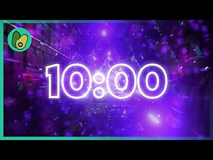 10 Minute Countdown Timer - Polygon Tunnel 📐 Abstract Neon Lights with Electronic Music (4K UHD)