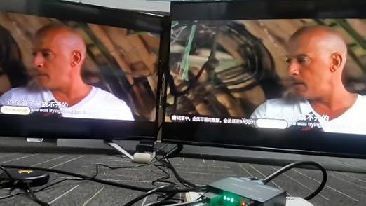 Watch movie in two TVs by HBAVLINK HDMI Splitter 1 in 4 out