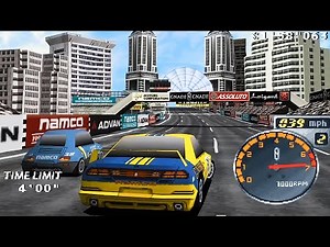 Rage Racer (PS1) - Over Pass City - Class 2 Gameplay [4K 60fps]