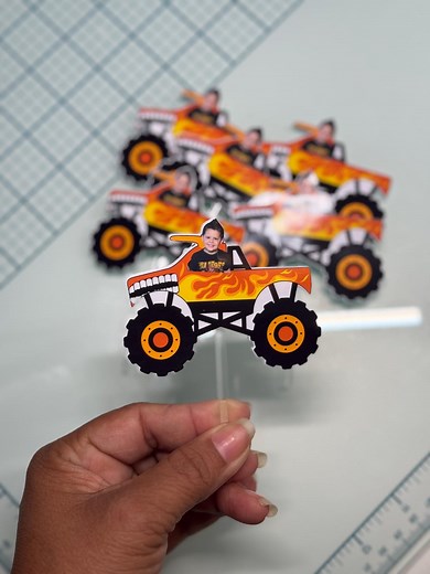 Truck Monster Cupcake Topper Personalized Cupcake Topper Photo Party Decorations Truck Party Decor Truck Birthday First Birthday Photo Cake - Etsy