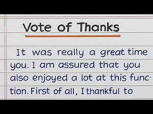 Vote of thanks speech in english || Short and sweet vote of thanks speech