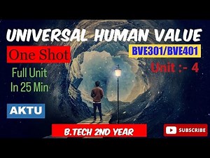 Universal Human Values (UHV) Unit :-4 One Shot Video Full Explanation AKTU BVE301/401 B.Tech 2nd Yr!