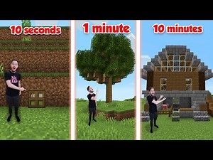 Building A Minecraft Base In 10 seconds, 1 Minute, 10 Minutes!