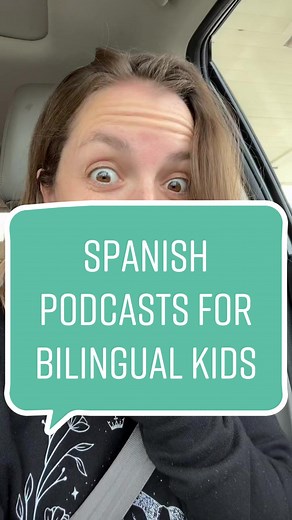 Spanish podcasts for bilingual kids! #spanishforkids #spanishresources #learnspanish #spanishtiktok #raisingbilingualkids #bilingualmom #niñobilingue
