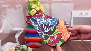2 Pack Mexican Wooden Wall Planters Cielito Lindo Party Decoration Wall Vases with 3D Carving Retro Hanging Decor for Faux Greenery & Dried Flowers Livingroom Home Decoration(Multicolor)