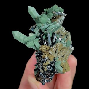 Natural Hedenbergite and Green Quartz Cluster, Mineral Specimen: Inner Mongolia,china - Etsy