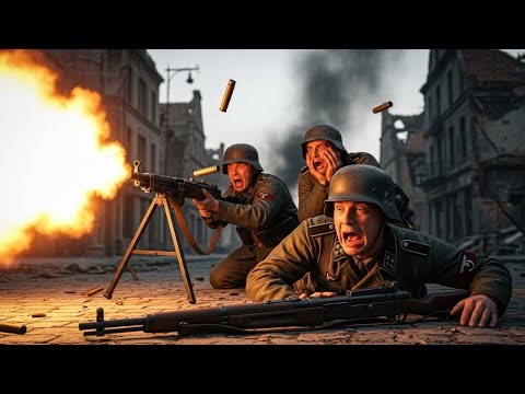 Nazi Soldiers Shocked by the Firepower of the Browning Automatic Gun
