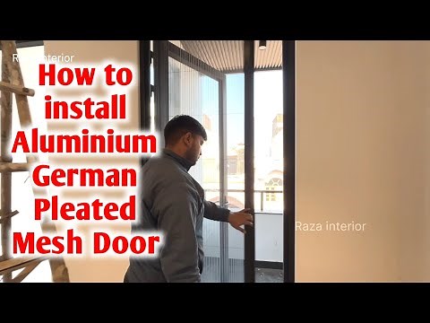 Aluminium German Pleated mesh door fitting | Mosquito net sliding door design
