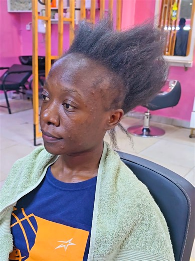 We have kicked off the journey of natural hair with this beautiful soul.❤️ We are hoping the best. We are located in Nairobi Zimmerman base stage Sheraton Building. #naturalhair #natural #viral #myley