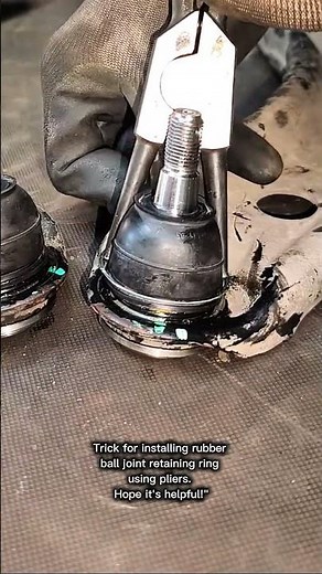 Easy Ball Joint Retaining Ring Installation Trick Using Pliers #BallJointInstallation #MechanicTips