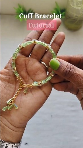 DIY Memory Wire Bracelet Tutorial | Adjustable Cuff Style Jewelry ✨#shorts