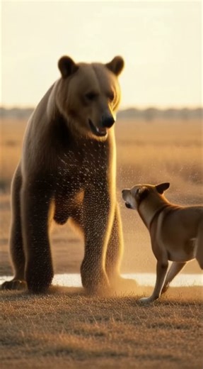 Dog vs Bear A Shocking Predator Encounter in the African Savannah #wildlifeentertainment #animals
