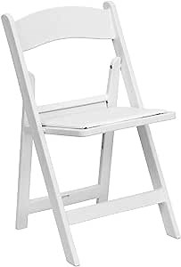 Flash Furniture Hercules Series Folding Chairs for Weddings and Formal Events, Stackable Commercial Event Seats with 1,000-lb. Static Weight Capacity, Set of 2, White