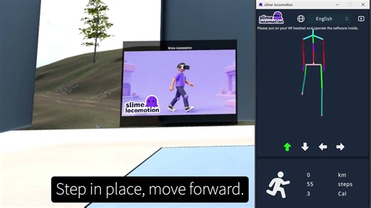 支持SlimeVR的万向跑步软件、胯部追踪，实现在VR中自由行走健身