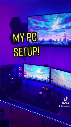 So I’m very late to the trend 😂 thoughts on my setup?? #xyzbca #fyp #fypシ #streamer #twitchstreamer #smallstreamer #pcsetup #setupreveal #techtok #gamingsetup