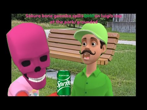 Sakura bone goomba spills sprite on luigi's cap at the park/grounded