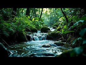 Relaxing water stream | Babbling brook 💦 10 Hours / Deep Sleep • Nature White Noise. Audio Relax