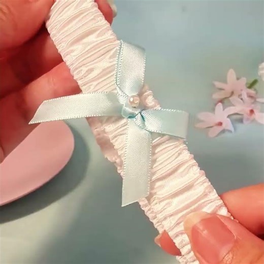 Fashion Bridal Garter Elastic Design Simple Blue Ribbon Bow Thigh Garter for Women