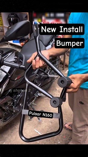 Install New Bumper in Pulsar N160 Black Colour Bike Modified #shorts #pulsarn160 #bumper #modified