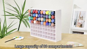 80 Grids Paint Organizer Storage Rack, Wall-mountable Craft Paints Holder, Paint Bottle Organizer Rack Stand for 2 oz Acrylic Craft Paints