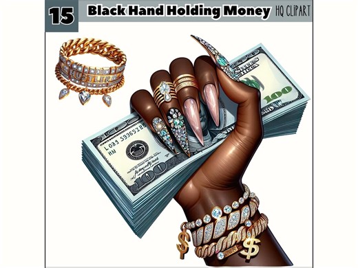 Black Queen Hand Holding Money Clipart, Afro Hustler PNG (digital Download) - Etsy