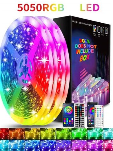 Smart Music LED 5050 RGB Light Strip - Wireless App And Remote Control, Music Sync, USB Powered, - Perfect For Room And Party Decoration, Multiple Sizes Available For Home Decor, Bedroom, Kitchen, TV, Holiday Party, Best Gifts Birthday Graduation Christmas Decorations Home Christmas Gifts Christmas Decor | SHEIN