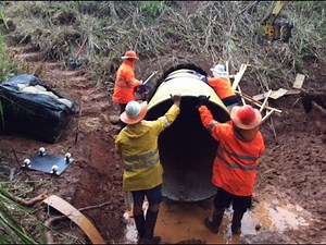 Repair of Gillies Range Road Corroded Corrugated Metal Pipe CMP Culvert with StifPipe