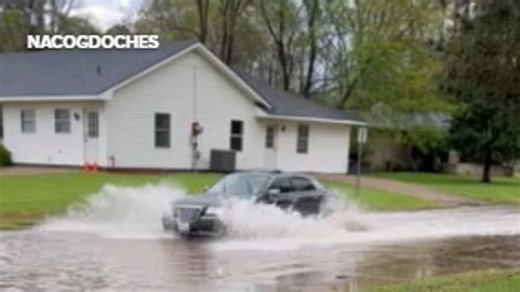 Roads in Nacogdoches after heavy rainfall