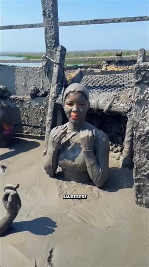 Swimming in a volcano – pure mud fun! #didyouknow #volcanoes #wellness #traveladventure #unbeliev...