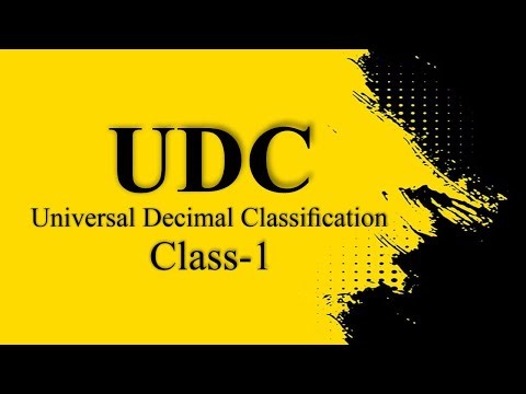 UNIVERSAL DECIMAL CLASSIFICATION CLASS-1