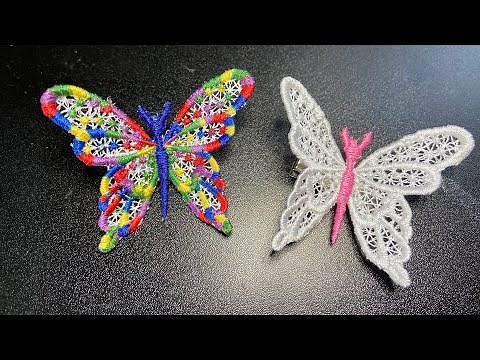 Machine Embroidery 4x4 Hoop Project - Free Standing Lace Butterfly
