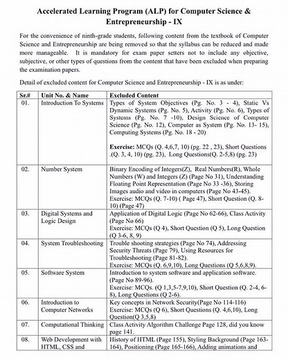 Computer science New book class 9th short syllabus||Short syllabus Computer science 9th|#computer
