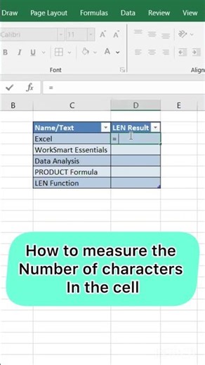 Count Words & Characters in Excel Fast ⚡ LEN Formula #excel #spreadsheetmagic #exceltricks