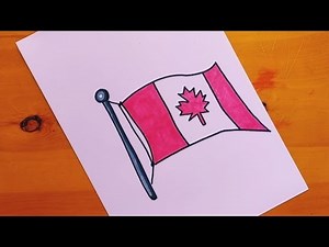 canada flag drawing || drapeau Canada dessin || how to draw a canada flag || drapeau du canada