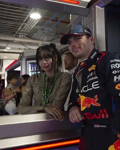 LISA and Max Verstappen 🔥LISA TEAM REDBULL #LISAatF1MiamiGP