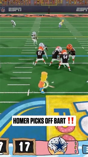 Throwback to when Homer Simpson intercepted his own son 😭 Monsters Funday Football — Monday Dec. 8, exclusively on ESPN2, Disney , Disney XD, Disney Channel and the ESPN App | NFL