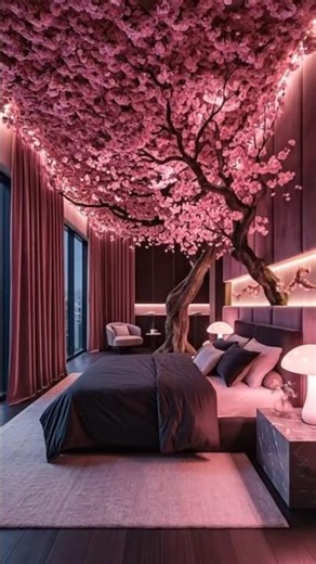 Bedroom Renovation with Giant Cherry Blossom Tree #homedecor #transformation #timelapse