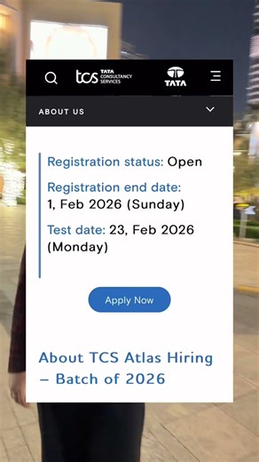 Hiring alert : TCS Atlas hiring 2026