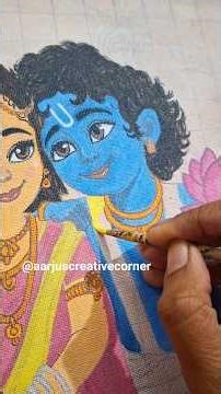 Radhe Krishan Acrylic Painting Tutorial #art #paintingtutorial #radheradhe
