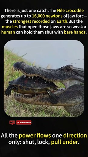Nile Crocodiles Have The Strongest Bite On Earth—But There’s A Catch#wildlifefacts #animalsurvival