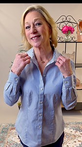 The Foxcroft Dianna Blue/White Stripe Blouse is a true work wardrobe essential for professional women who value structure, quality, and reliability. Made from 100% wrinkle-free cotton, this travel-friendly blouse stays crisp through long meetings, desk days, and busy schedules. The classic blue and white stripe, tailored collar, and long sleeves with button cuffs deliver polished professionalism without feeling rigid. ✨ Style it with Tribal Flatten It Pull-On Pants for a streamlined office look,
