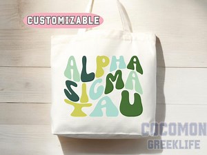 Alpha Sigma Tau Tote Bag: Sorority Gift, Officially Licensed Canvas Tote - Etsy