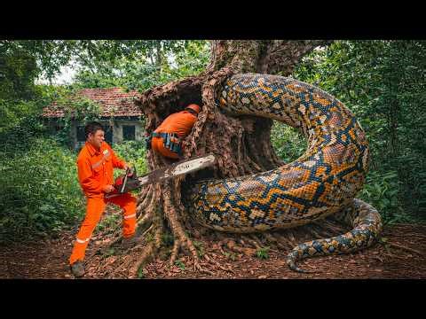 You Won’t Believe What Was Living Inside This Tree – Giant Python Extraction Turns Dangerous