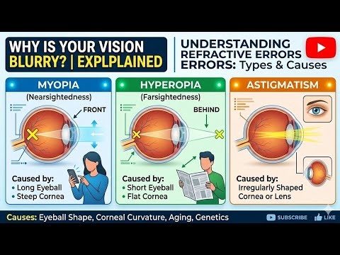 Causes of Refractive Errors & Types: Why is Your Vision Blurry? Myopia, Hyperopia & Astigmatism Fix
