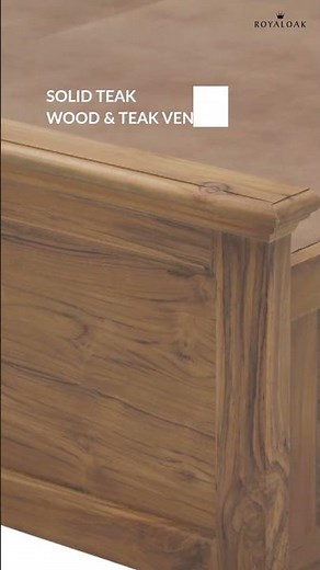 Royaloak Jasper Teak Wood King Bed With Hydraulic Storage
